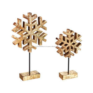 Table basse gigogne objet de Noël décoratif cadre d'arbre de Noël ensemble de deux objets décoratifs d'art de Noël en bois pour la maison - Product Image 4