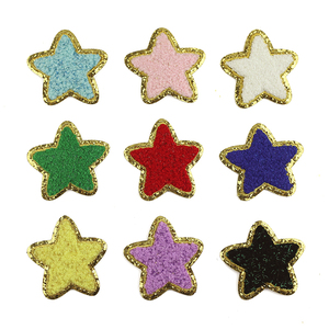 Custom Star Shape Embroidered Patch Iron On Sew On Nonwoven Felt Glitter Applique for Clothing Hat Bag Jacket Backpack fabric - Product Image 2