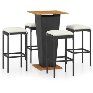 Conjunto de Bar para Jardín en Negro y Blanco Crema - Product Image 2