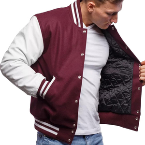 Servicio OEM ODM Aceptable, Chaqueta Varsity Lisa y Sencilla para Hombre, Estilo Béisbol Universitario, Moda Urbana, MOQ Bajo - Product Image 2