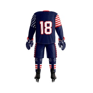 Best Manufacture Supplier Ice Hockey Uniform Custom Logo 100% Polyester Breathable Quick-Dry Anti-Bacterial 3D Embroidery Unisex - Product Image 3