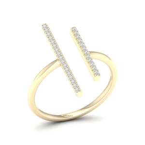 Anillo de Diamantes en Oro Amarillo para Mujer, Corte Brillante, Minimalista, para Uso Diario, Regalo de Boda o Compromiso, 10K, 14K, 18K, Rodio, de Vaayu Jewels - Product Image 2
