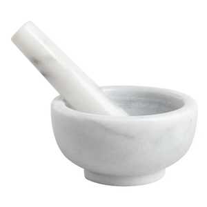 Ensemble mortier et pilon en marbre blanc de qualité supérieure, moulin à épices en pierre naturelle, presse-ail manuel, outils de broyage de cuisine robustes - Product Image 1