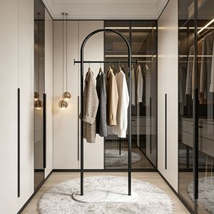 Porte-vêtements autoportant en métal doré robuste avec base en marbre, support polyvalent pour vêtements et rangement de chapeaux pour chambre à coucher - Product Image 2