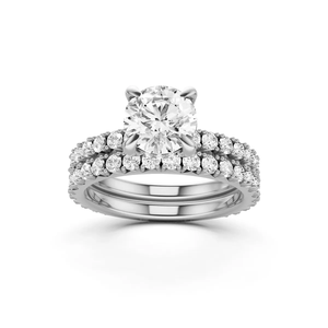 Lab Grown Diamond Oval Cut Bridal Engagement <b>Ring</b> <b>Set</b> IGI Certified 14KT <b>Gold</b> Rhodium Plated Luxury Jewelry for Anniversary Gift - Product Image 3