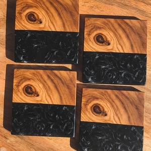 Eco Friendly Wooden And Resin Coasters Handmade Using Natural Hardwood And <b>Waterproof</b> Resin For Daily Use - Product Image 4