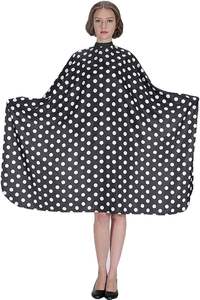 Cape de Salon Professionnelle Écologique Tactus Industries en Polyester, Cape de Coiffure à Pois Noirs et Blancs - Product Image 2