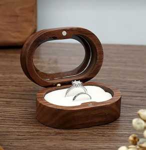 Caja de Madera y Resina Epoxi Ecológica Hecha a Mano, Pulida, Hexagonal, para Joyas y Anillos, con Incrustaciones Azul Océano, Estuche de Regalo Empresarial - Product Image 2