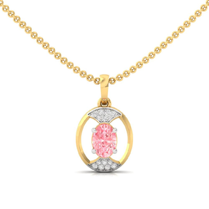 Elegancia Atemporal, Corte Ovalado, Diamante Cultivado en Laboratorio CVD, Colgante Solitario, Estilo Étnico, Chapado en Oro de 10K para Mujer, Certificado GIA - Product Image 5