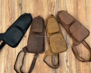 Nuevo bolso de hombro de pecho al aire libre de cuero genuino de vaca personalizado para hombres bolso cruzado multifuncional para uso informal - Product Image 4