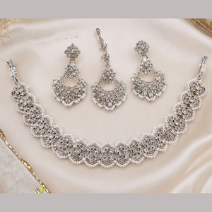 Juego de Collar y Aretes JeweleMarket para Mujer, Chapado en Oro, con Cristales de Imitación, Estilo Étnico, para Boda, Compromiso, Fiesta, Aniversario - Product Image 1