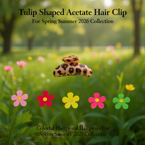 Élégante pince à cheveux en acétate en forme de tulipe, épingles à cheveux florales colorées pour la collection Printemps-Été 2026 - Product Image 3