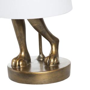 Lámpara de Mesa de Latón Dorado de Diseño con Base de Mármol y Pantalla de Tela para Decoración de Interiores - Product Image 1