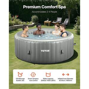 Jacuzzi Inflable con Capacidad para 4-6 Personas, 81.9 x 26, Spa Portátil de PVC para Exteriores, 130 Chorros Relajantes, Panel de Control Multifunción, Filtro - Product Image 2