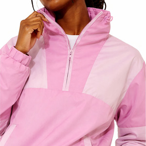 Custom Pink Women Half Zip Windbreaker Set Lightweight <b>Summer</b> windbreaker short set Track Suit Set Spring Casual <b>jacket</b> for <b>men</b> - Product Image 4