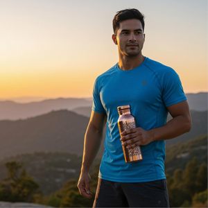 ขวดทองแดงแท้ แข็งแรง ทนทาน เหมาะสำหรับเป็นของขวัญและใช้ในบ้าน ขวดน้ำทองแดง 900 มล. คุณภาพดีที่สุด พร้อมฝาปิด ขายส่ง - Product Image 6