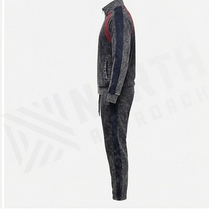 Men's Casual Full Zip Athletic Running Tracksuit Set Custom Flare Sweatpants Solid Print <b>Jogging</b> <b>Suit</b> Customized Color - Product Image 3