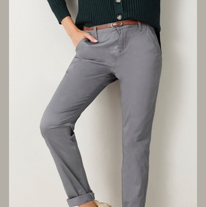 Pantalones chinos de hombre, estilo nuevo, 100% algodón, transpirables, ajustados, con logotipo, frente liso, formales, para chicos. - Product Image 4