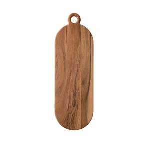 Tabla de cortar rectangular de madera natural con asa, paquete individual, bloque de corte de cocina de madera de acacia natural al mejor precio - Product Image 1