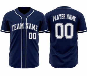 Custom Solid Color Plus Size Baseball Jersey Button Down Team Shirt Adult Youth OEM ODM Manufacturer - Product Image 1