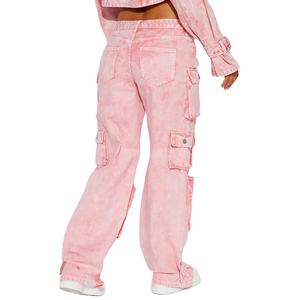 Wholesale Fashion Ripped Jeans <b>Womens</b> Denim Pants Side Pocket New <b>Trouser</b> Pant for Woman Cargo Pant Jeans With Custom Design - Product Image 2