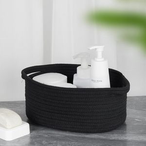 Petit panier de rangement en corde de coton pour l'organisation, bac de rangement tressé polyvalent pour la maison et les cadeaux - Product Image 4