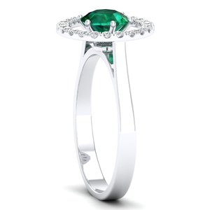 REYES - Anillo de Plata de Ley 925 con Esmeralda y Moissanita de Claridad VVS, Anillos de Compromiso para Mujer, Joyería Fina - Product Image 3