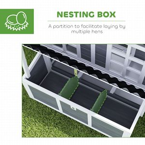 Gallinero de Madera de 39 Pulgadas con Nido y Bandeja Extraíble, Techo Impermeable, Jaula para 4-6 Gallinas o Conejos - Product Image 4
