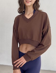 Sudadera con Capucha de Invierno, Mezcla de Poliéster/Algodón, Cuello Alto, Estampada, Talla Personalizada, Fácil de Usar, Cómoda, Marca Privada, Top Corto para Mujer - Product Image 2