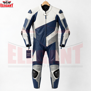 Traje de cuero genuino de vaca para motocicleta, de una pieza, con protección completa, a la última moda, tamaño personalizado, con logo, para carreras de autos y motocicletas. - Product Image 3