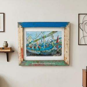 Handcrafted Creative Eco-Friendly Photo <b>Frame</b> From Reclaimed Boat Wood Original Color for Wall Home Decor Wholesale - Product Image 3