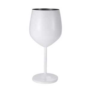 Verre à vin en acier inoxydable brossé, finition satinée, gobelet en métal argenté, calice à vin incassable, verrerie à pied - Product Image 2