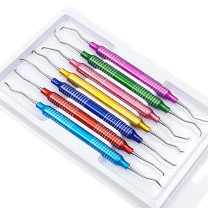 Kit de sculpture composite réparateur 7 pièces, manuel, avec embouts de précision à double extrémité, revêtement poli anti-reflet, certifié CE, dentaire - Product Image 1