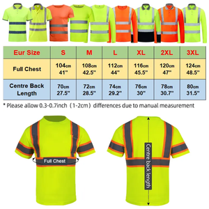 T-shirts haute visibilité de qualité supérieure à manches courtes, bandes réfléchissantes, vêtements de travail, uniformes, t-shirts haute visibilité pour les travailleurs - Product Image 3