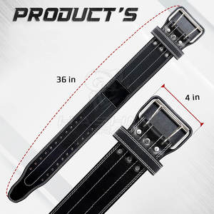 Cinturón de cuero de calidad profesional con hebilla que proporciona soporte para la espalda y mejora la postura al levantar objetos para un mejor rendimiento. - Product Image 2