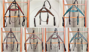 Vente en gros en vrac Ensemble de serre-tête et collier de poitrine en cuir usiné à la main de qualité supérieure - Product Image 2