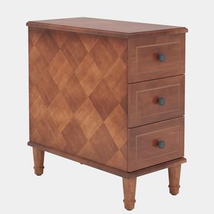 Fully Assembled 3-<b>Drawer</b> Narrow <b>Side</b> <b>Table</b> Wood Nightstand with Premium Style - Product Image 6