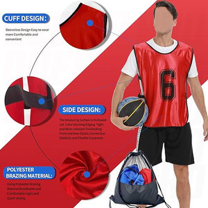Sports Pinnies Numbered Practice Vest Pennies for Soccer Basketball <b>Training</b> Jersey <b>Bibs</b> Set Youth and Adult Teams Breathable - Product Image 3