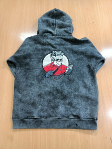 Sweat-shirt à capuche numérique personnalisé en molleton épais polyester/coton noir et bordeaux unisexe – Vente en gros - Product Image 3