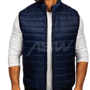 Chaqueta clásica de algodón de poliéster 100% para hombre, chaleco acolchado de invierno transpirable de estilo callejero, chaleco cálido para primavera tejido - Product Image 1