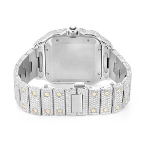 Montre de luxe pour homme, cadran carré, quartz analogique, entièrement sertie de diamants Moissanite, acier inoxydable, style Hip Hop, personnalisée - Product Image 5