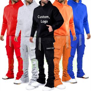 Econex Sports 2025 Chándales apilados Streetwear Sudaderas con capucha Conjuntos de dos piezas Cargo Joggers Sudadera con capucha Chándal - Product Image 1