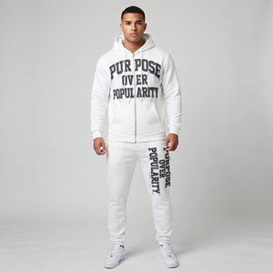 100% Polyester 220gsm Acid Wash Printed Breathable Eco-Friendly Men's Winter Tracksuit Jogger <b>Pants</b> Set High Quality Streetwear - Product Image 1