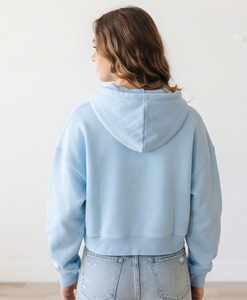 Women's Crop <b>Zipper</b> Hoodie Topoversize winter street wear Printed <b>Top</b> Casual Long Sleeve Breathable 100% Cotton Crop <b>Top</b> - Product Image 6