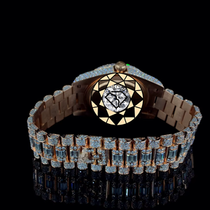 Reloj de Pulsera con Caja Redonda, Correa de Acero Inoxidable, Estilo Único, Esfera con Diamantes de Laboratorio, Cronógrafo, Movimiento de Cuarzo Analógico - Product Image 4