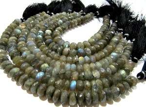 Perles de pierre facettées rondes en labradorite naturelle grise chatoyante de 10 mm, longueur 8 pouces - Product Image 5
