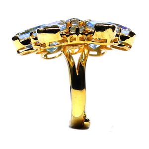 Anillo Moderno de Plata 925 Chapado en Oro, Unisex, para Uso Diario, Regalo de Joyería, Anillo Clásico con Gema Floral para Mujer - Product Image 5