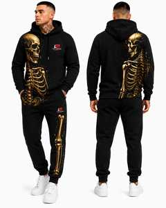 Ensemble de survêtement pour homme Long Mission, sweat-shirt noir à capuche, streetwear, manches longues, vêtements d'hiver, coupe régulière, pantalon de survêtement, 100% coton, léger - Product Image 2