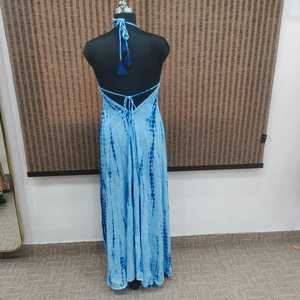 Vestido Maxi de Rayón con Estampado Floral Rosa, Cuello en V, Estilo Boho Holgado, de Gasa, para Verano, Playa, Casual, Largo, Sin Mangas, Asimétrico, de Secado Rápido para Mujer - Product Image 4