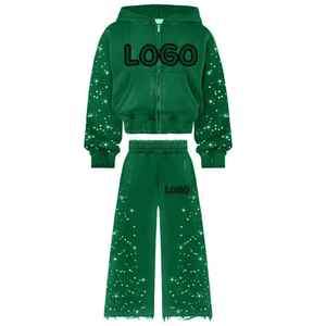Heavyweight <b>Women</b> Rhinestone Tracksuit Custom Print Hoodie Bulk Gym <b>Sweat</b> <b>Suit</b> Streetwear Casual Wear Rhinestone Tracksuit - Product Image 6